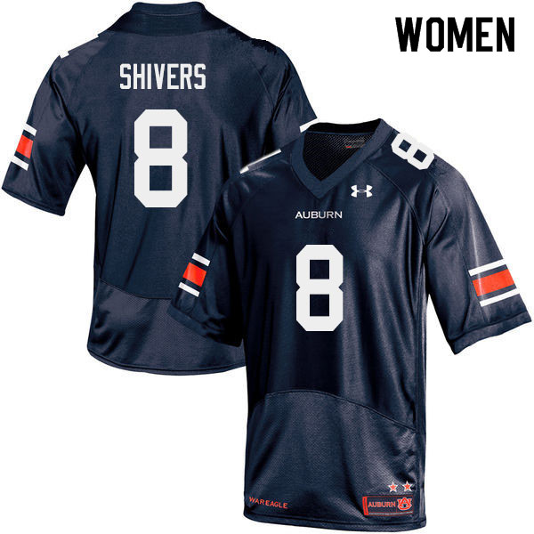 Women #8 Shaun Shivers Auburn Tigers College Football Jerseys Sale-Navy